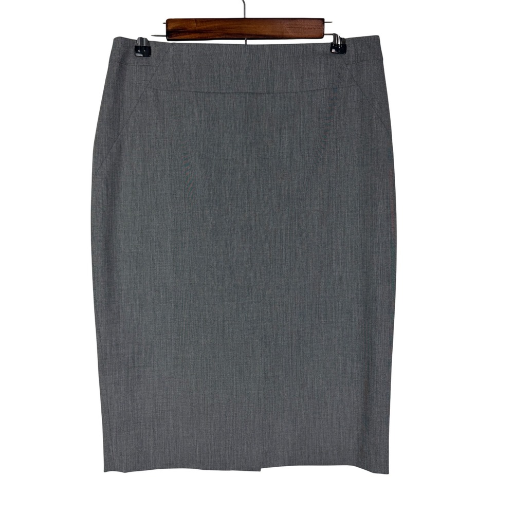 Louben Gray Heathered Pencil Skirt Women's 6 Lined Stretch Career Professional